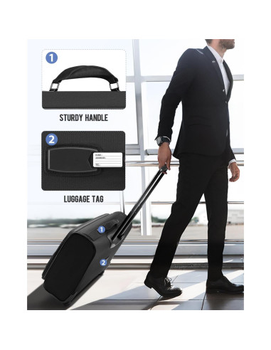 Bolsa de Ropa Rodante MATEIN con Compartimento para Laptop 43.9 cm