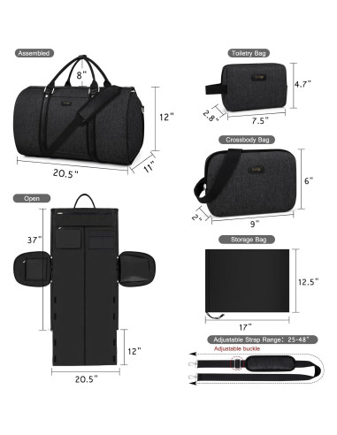 Juego de 4 Bolsas de Viaje Duffel Yorige - Convertible 2 en 1