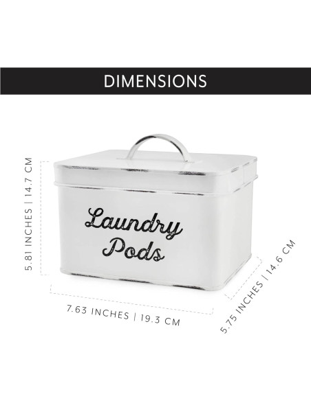 Contenedor de Almacenamiento para Pods de Lavandería AuldHome Blanco Rústico