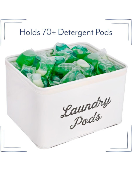 Contenedor de Almacenamiento para Pods de Lavandería AuldHome Blanco Rústico