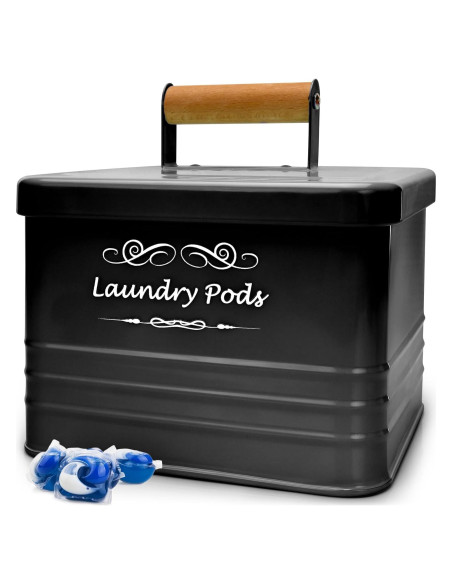 Contenedor de Cápsulas de Lavandería ELITAPRO - Metal Negro