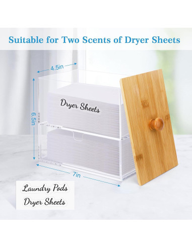 Soporte para Hojas de Secadora JYPS con Cajón y Tapa de Bambú