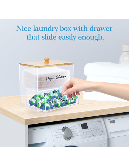 Soporte para Hojas de Secadora JYPS con Cajón y Tapa de Bambú