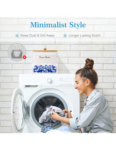 Soporte para Hojas de Secadora JYPS con Cajón y Tapa de Bambú