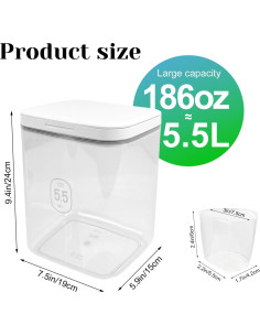 Contenedor de Almacenamiento 5.5L YEXEXINM con Tapa Automática 2