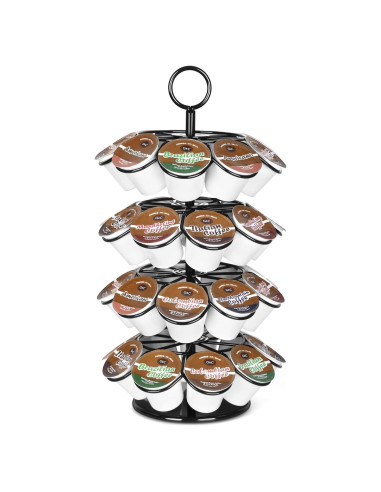 Soporte organizador K-Cup 36 cápsulas metal negro giratorio