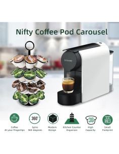 Soporte organizador K-Cup 36 cápsulas metal negro giratorio 2