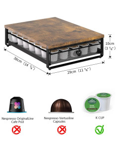 Organizador de K Cup Sedegn, Soporte Bajo Gabinete Marrón 2