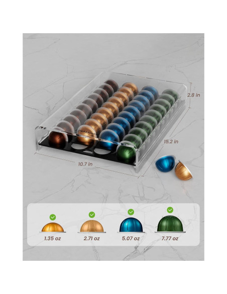 Organizador de Cápsulas de Café Nespresso Vertuo LifeMoreasy - 40 Cápsulas