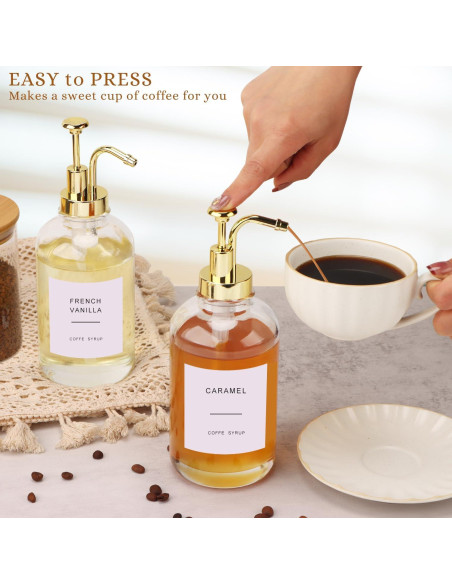 Set de Dispensadores de Jarabe para Bar de Café - 2 Pcs 500 ml