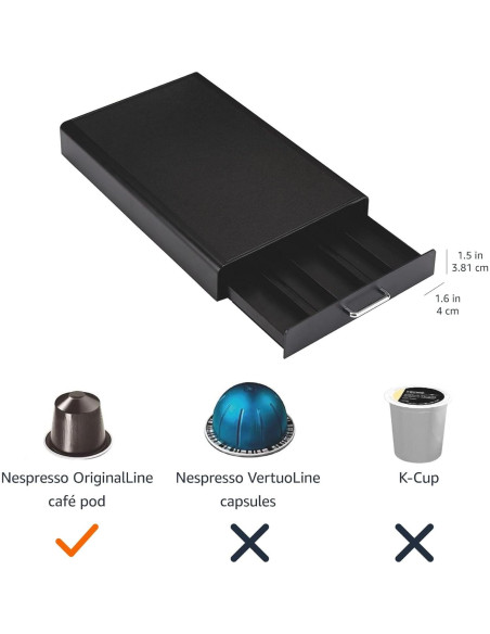 Cajón de Almacenamiento para 50 Cápsulas Nespresso Amazon Basics