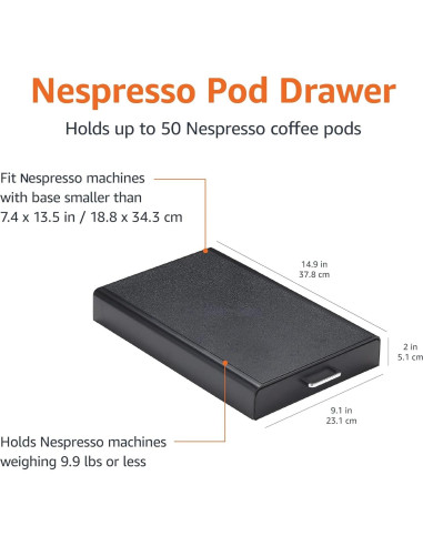 Cajón de Almacenamiento para 50 Cápsulas Nespresso Amazon Basics
