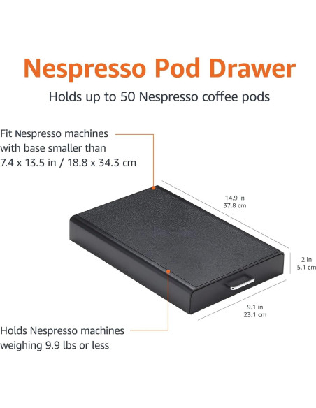 Cajón de Almacenamiento para 50 Cápsulas Nespresso Amazon Basics