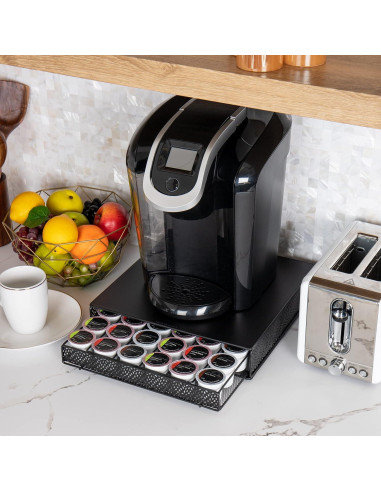 Organizador de Cápsulas de Café Mind Reader 36 Capacidad Metal Negro