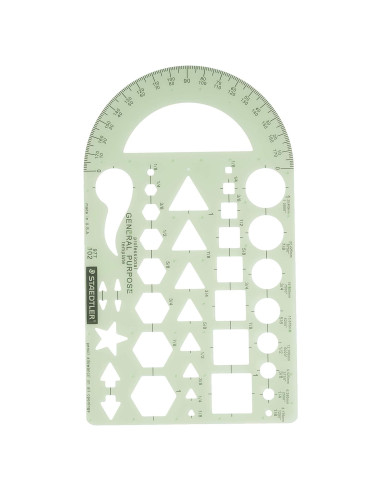 Plantilla Geométrica Staedtler 24.1x14 cm con Transportador