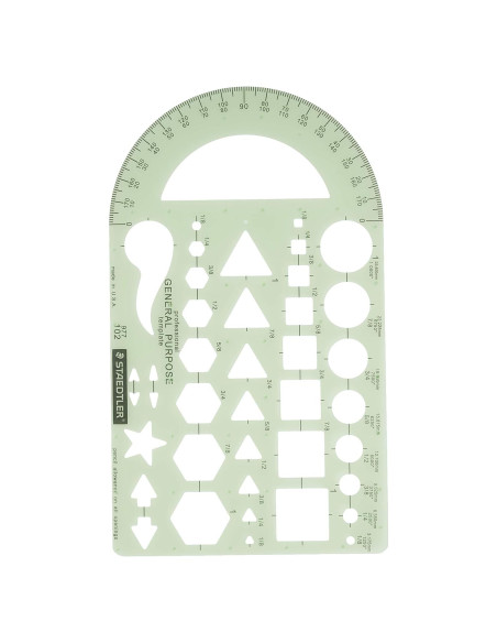Plantilla Geométrica Staedtler 24.1x14 cm con Transportador
