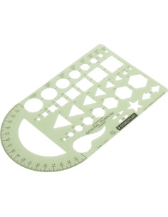 Plantilla Geométrica Staedtler 24.1x14 cm con Transportador 2