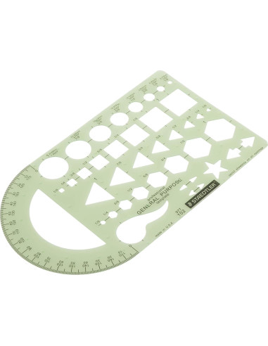 Plantilla Geométrica Staedtler 24.1x14 cm con Transportador