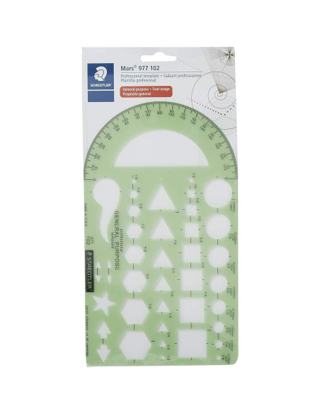 Plantilla Geométrica Staedtler 24.1x14 cm con Transportador