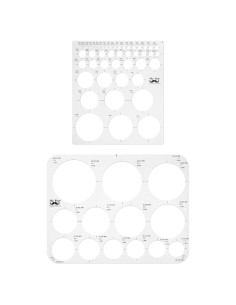 Plantillas de Círculo Mr. Pen - 2 Piezas, Plástico Transparente