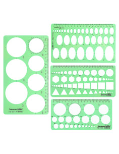 4 Piezas Plantillas Geométricas Plástico Abeillo 2mm