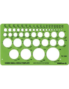 Plantilla de Guía Circular ALVIN TD1200 39 Círculos Verde 2