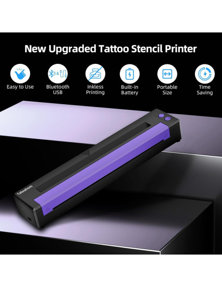 Impresora de Plantillas de Tatuaje Tatouhom P19 Bluetooth