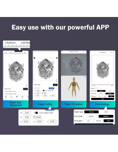 Impresora de Plantillas de Tatuaje Tatouhom P19 Bluetooth