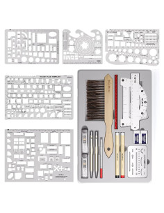 Juego de Dibujo Profesional Nicpro 21PCS con Estuche y Plantillas