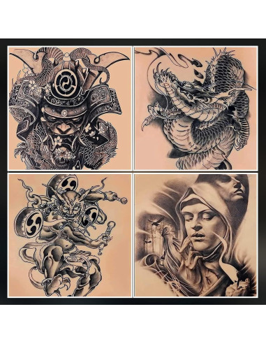 Kit de Práctica para Tatuajes SOTICA - 10 Pieles Falsas y 20 Papeles