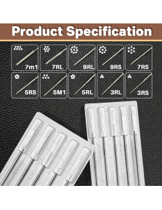 Agujas de Tatuaje Desechables LX - 50 Piezas Mixtas 3RL-9RS 2