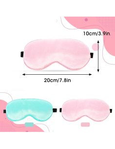 2 Máscaras de Dormir de Seda Teaaha - Rosa y Verde Claro 2