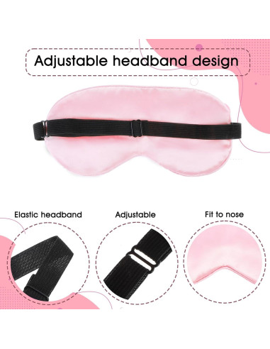 2 Máscaras de Dormir de Seda Teaaha - Rosa y Verde Claro