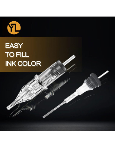Cartuchos de Agujas de Tatuaje Yuelong 40pcs Mezclados 3RL 5RL 7RL 9RL