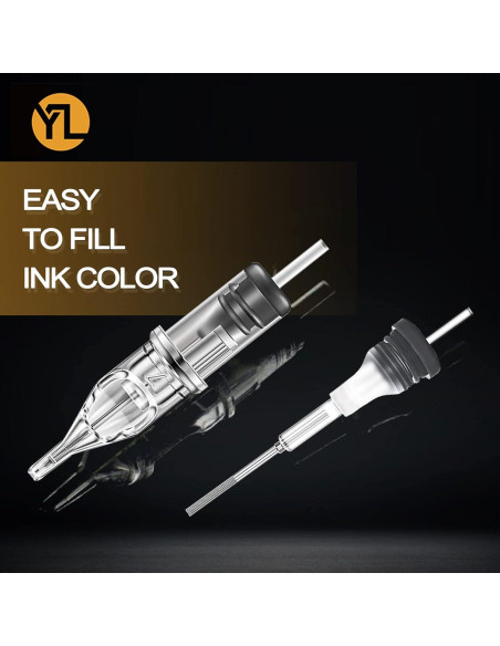 Cartuchos de Agujas de Tatuaje Yuelong 40pcs Mezclados 3RL 5RL 7RL 9RL