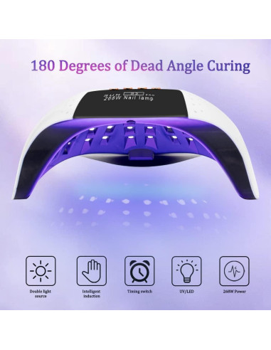 Lámpara UV LED 268W LKE S2 PRO con Temporizador y Sensor