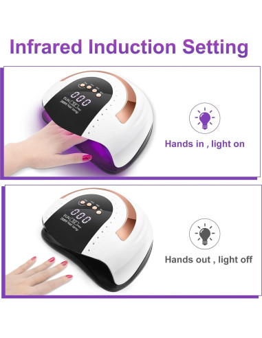 Lámpara UV LED 268W LKE S2 PRO con Temporizador y Sensor