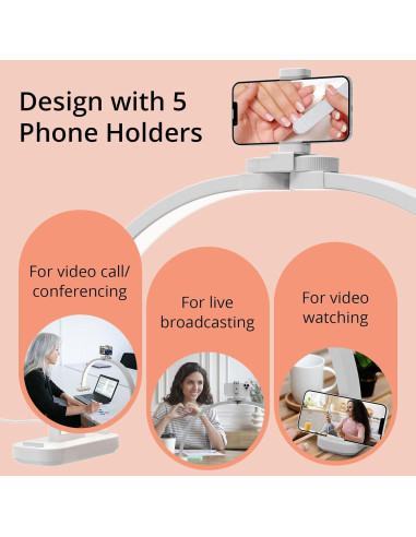 Lámpara de Escritorio Semlos F-800A Plegable para Uñas 79cm