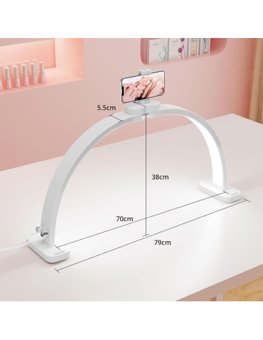 Lámpara de Escritorio Semlos F-800A Plegable para Uñas 79cm