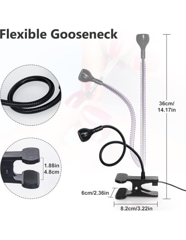 Lámpara UV Geisofu con Brazo Flexible y 4 Niveles de Luz