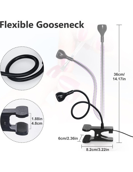 Lámpara UV Geisofu con Brazo Flexible y 4 Niveles de Luz