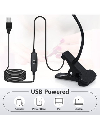 Lámpara UV Geisofu con Brazo Flexible y 4 Niveles de Luz