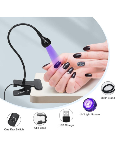 Lámpara UV Geisofu con Brazo Flexible y 4 Niveles de Luz