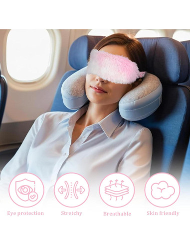 2 Pcs Máscara de Dormir Infantil Piriuuo Arcoíris Suave