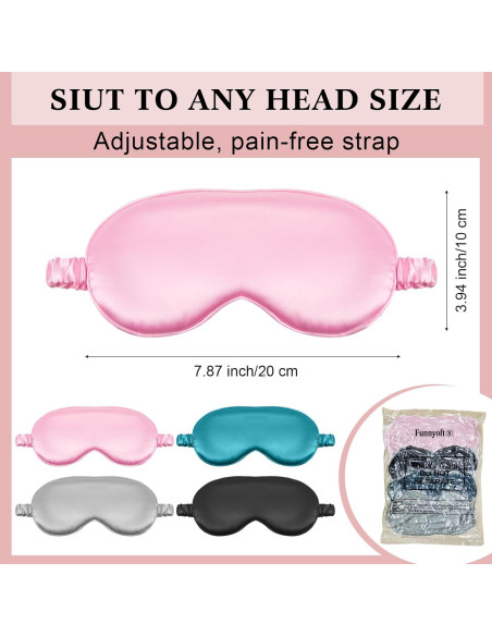 12 Máscaras de Ojos de Seda Funnysoft - Antifaz para Dormir