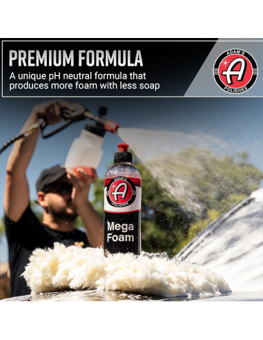 Jabón para Autos Mega Foam Adam 473ml - Neutro pH, Alta Espuma