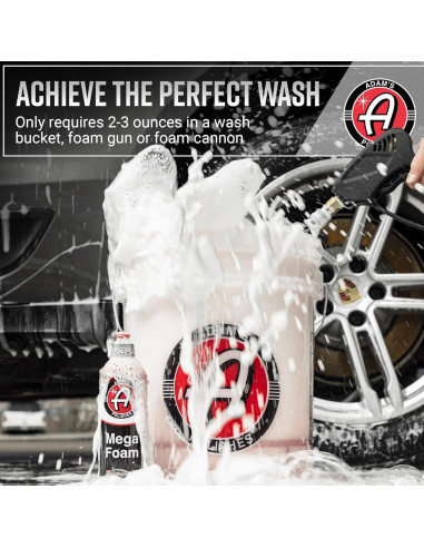 Jabón para Autos Mega Foam Adam 473ml - Neutro pH, Alta Espuma