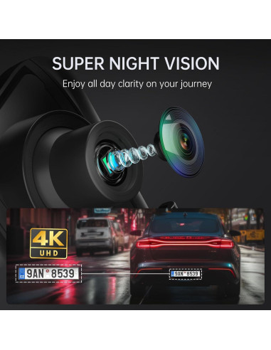 Cámara Dash Veement VT10 4K 10" con Respaldo 1080P y SD 32GB