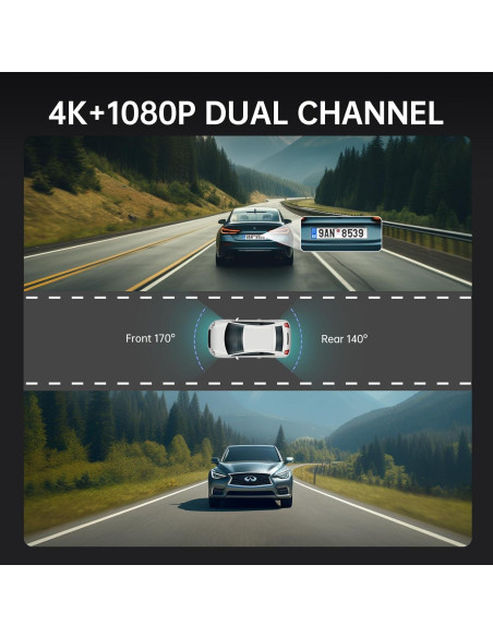 Cámara Dash Veement VT10 4K 10" con Respaldo 1080P y SD 32GB