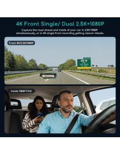 Cámara Dash COOAU D30S 4K GPS Wi-Fi Doble Canal 2.5K+1080P 2